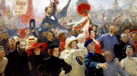 De Russische Revolutie van 1905; een kruispunt van sociale onrust en politieke hervorming die de tsaarstichtin naar een einde bracht.